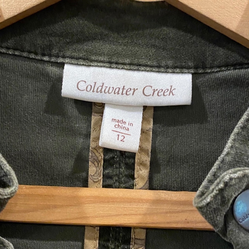 Coldwater Creek Women's Green Corduroy Jacket Size 12 - Picture 4 of 5